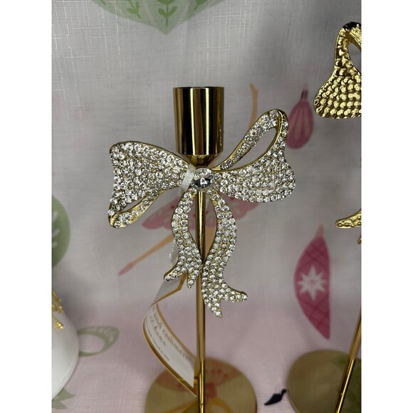 Cupcakes and Cashmere Rhinestoe Bow Candle Holders - Picture 3 of 5